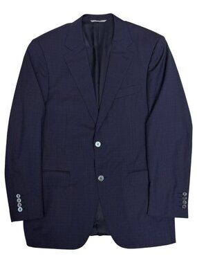 $2,200 CANALI Blazer Sport Jacket 100% WOOL Business Casual Blue Coat Mens 44R